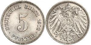 5 Pfennig 德意志帝國 (1871 - 1918) 銅/镍 