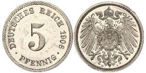 5 Pfennig 德意志帝國 (1871 - 1918) 銅/镍 