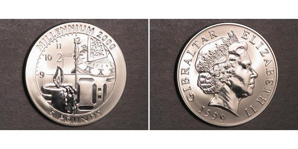 5 Pound Gibraltar Argent Elizabeth II (1926-2022)