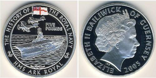 5 Pound Guèrneseyi Argent 