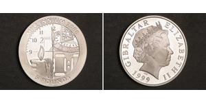 5 Pound Gibilterra Argento Elisabetta II (1926-2022)