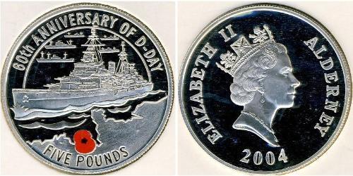 5 Pound Regno Unito (1922-) Argento Elisabetta II (1926-2022)