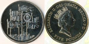 5 Pound United Kingdom (1922-) Copper/Nickel Elizabeth II (1926-2022)