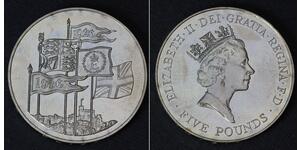 5 Pound United Kingdom (1922-) Copper/Nickel Elizabeth II (1926-2022)