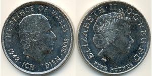 5 Pound United Kingdom (1922-) Copper/Nickel Elizabeth II (1926-2022)