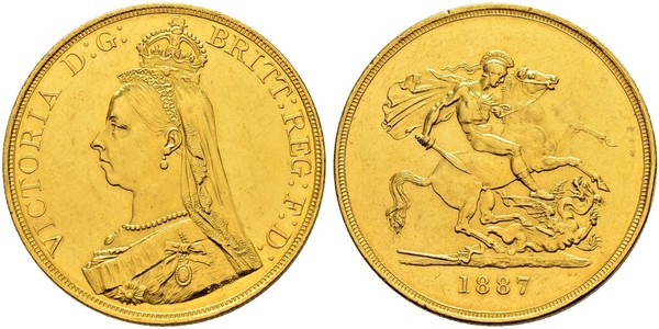 5 Pound Britisches Weltreich (1497 - 1949) / Vereinigtes Königreich von Großbritannien und Irland (1801-1922) Gold Victoria (1819 - 1901)