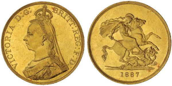 5 Pound Britisches Weltreich (1497 - 1949) / Vereinigtes Königreich von Großbritannien und Irland (1801-1922) Gold Victoria (1819 - 1901)