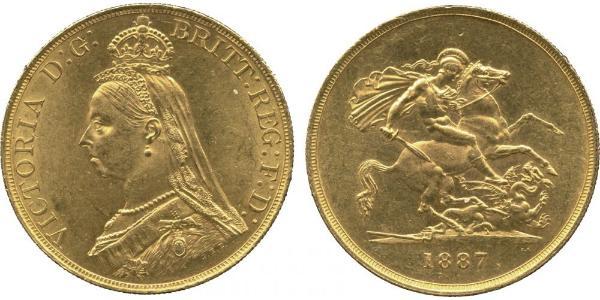 5 Pound Britisches Weltreich (1497 - 1949) / Vereinigtes Königreich von Großbritannien und Irland (1801-1922) Gold Victoria (1819 - 1901)