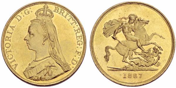 5 Pound Britisches Weltreich (1497 - 1949) / Vereinigtes Königreich von Großbritannien und Irland (1801-1922) Gold Victoria (1819 - 1901)