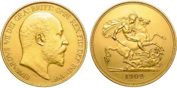 5 Pound Vereinigtes Königreich von Großbritannien und Irland (1801-1922) Gold Eduard VII (1841-1910)