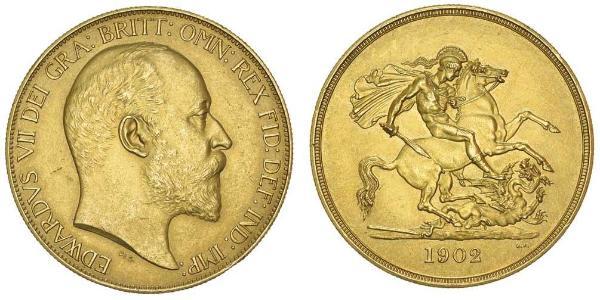 5 Pound Vereinigtes Königreich von Großbritannien und Irland (1801-1922) Gold Eduard VII (1841-1910)