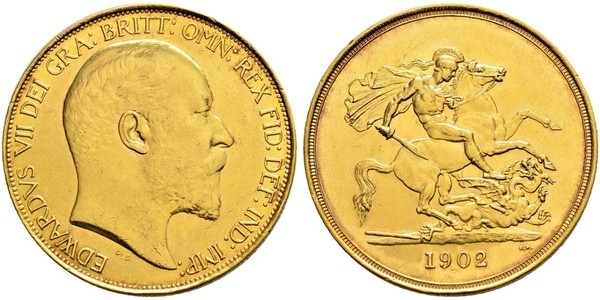 5 Pound Vereinigtes Königreich von Großbritannien und Irland (1801-1922) Gold Eduard VII (1841-1910)