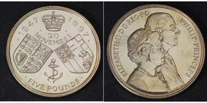 5 Pound Vereinigtes Königreich (1922-) Kupfer/Nickel Elizabeth II (1926-2022)