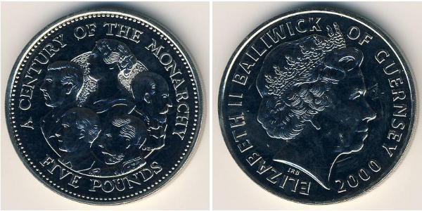 5 Pound Guernsey Níquel/Cobre 