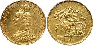 5 Pound Imperio británico (1497 - 1949) / Reino Unido de Gran Bretaña e Irlanda (1801-1922) Oro Victoria (1819 - 1901)