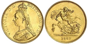 5 Pound Imperio británico (1497 - 1949) / Reino Unido de Gran Bretaña e Irlanda (1801-1922) Oro Victoria (1819 - 1901)