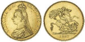 5 Pound Imperio británico (1497 - 1949) / Reino Unido de Gran Bretaña e Irlanda (1801-1922) Oro Victoria (1819 - 1901)