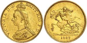 5 Pound Imperio británico (1497 - 1949) / Reino Unido de Gran Bretaña e Irlanda (1801-1922) Oro Victoria (1819 - 1901)