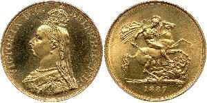 5 Pound Imperio británico (1497 - 1949) / Reino Unido de Gran Bretaña e Irlanda (1801-1922) Oro Victoria (1819 - 1901)