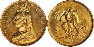 5 Pound Imperio británico (1497 - 1949) / Reino Unido de Gran Bretaña e Irlanda (1801-1922) Oro Victoria (1819 - 1901)