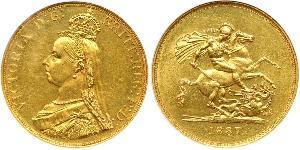 5 Pound Imperio británico (1497 - 1949) / Reino Unido de Gran Bretaña e Irlanda (1801-1922) Oro Victoria (1819 - 1901)