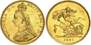 5 Pound Imperio británico (1497 - 1949) / Reino Unido de Gran Bretaña e Irlanda (1801-1922) Oro Victoria (1819 - 1901)