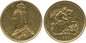 5 Pound Imperio británico (1497 - 1949) / Reino Unido de Gran Bretaña e Irlanda (1801-1922) Oro Victoria (1819 - 1901)