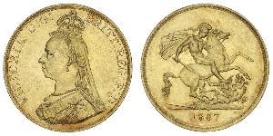 5 Pound Imperio británico (1497 - 1949) / Reino Unido de Gran Bretaña e Irlanda (1801-1922) Oro Victoria (1819 - 1901)