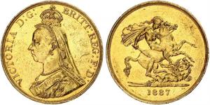 5 Pound Imperio británico (1497 - 1949) / Reino Unido de Gran Bretaña e Irlanda (1801-1922) Oro Victoria (1819 - 1901)