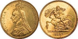 5 Pound Imperio británico (1497 - 1949) / Reino Unido de Gran Bretaña e Irlanda (1801-1922) Oro Victoria (1819 - 1901)