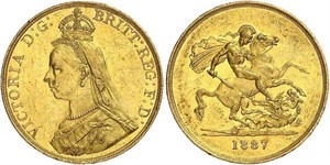 5 Pound Imperio británico (1497 - 1949) / Reino Unido de Gran Bretaña e Irlanda (1801-1922) Oro Victoria (1819 - 1901)