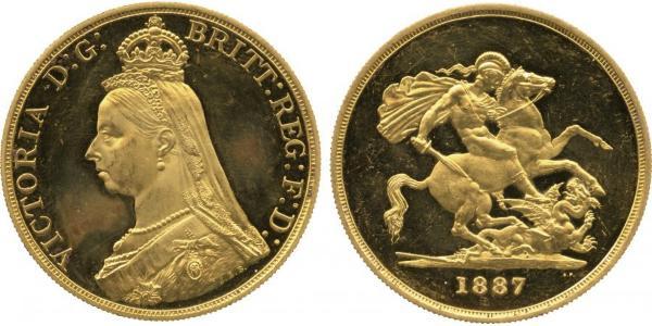 5 Pound Imperio británico (1497 - 1949) / Reino Unido de Gran Bretaña e Irlanda (1801-1922) Oro Victoria (1819 - 1901)