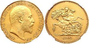 5 Pound Regno Unito di Gran Bretagna e Irlanda (1801-1922) Oro Edoardo VII (1841-1910)