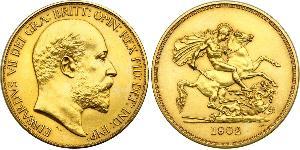 5 Pound Regno Unito di Gran Bretagna e Irlanda (1801-1922) Oro Edoardo VII (1841-1910)