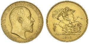 5 Pound Regno Unito di Gran Bretagna e Irlanda (1801-1922) Oro Edoardo VII (1841-1910)