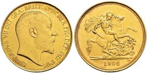 5 Pound Regno Unito di Gran Bretagna e Irlanda (1801-1922) Oro Edoardo VII (1841-1910)