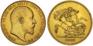 5 Pound Regno Unito di Gran Bretagna e Irlanda (1801-1922) Oro Edoardo VII (1841-1910)