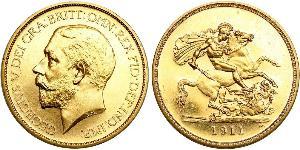 5 Pound Regno Unito di Gran Bretagna e Irlanda (1801-1922) Oro Giorgio V (1865-1936)