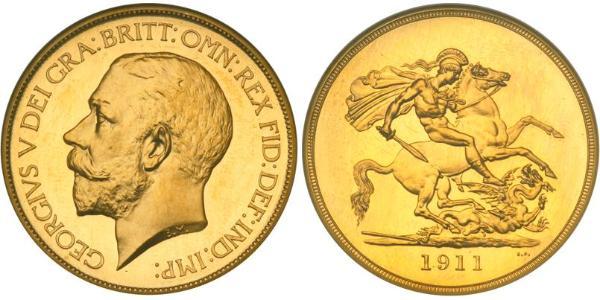 5 Pound Regno Unito di Gran Bretagna e Irlanda (1801-1922) Oro Giorgio V (1865-1936)