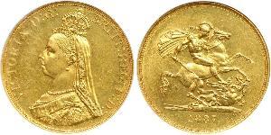 5 Pound Regno Unito di Gran Bretagna e Irlanda (1801-1922) / Impero britannico (1497 - 1949) Oro Vittoria (1819 - 1901)