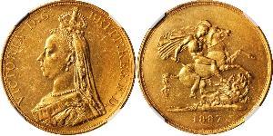 5 Pound Regno Unito di Gran Bretagna e Irlanda (1801-1922) / Impero britannico (1497 - 1949) Oro Vittoria (1819 - 1901)