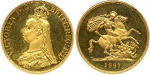 5 Pound Regno Unito di Gran Bretagna e Irlanda (1801-1922) / Impero britannico (1497 - 1949) Oro Vittoria (1819 - 1901)