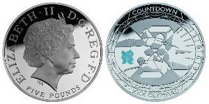 5 Pound Reino Unido (1922-) Plata Isabel II (1926-2022)