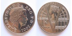 5 Pound Regno Unito (1922-) Rame/Nichel Elisabetta II (1926-2022)