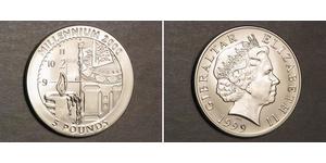 5 Pound Gibraltar Silver Elizabeth II (1926-2022)