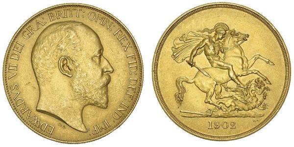 5 Pound 大不列颠及爱尔兰联合王国 (1801 - 1922) 金 爱德华七世 (1841-1910)