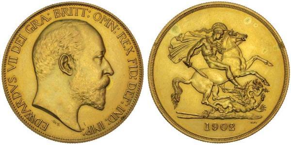5 Pound 大不列颠及爱尔兰联合王国 (1801 - 1922) 金 爱德华七世 (1841-1910)