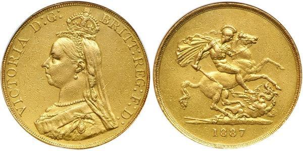 5 Pound 大英帝国 / 大不列颠及爱尔兰联合王国 (1801 - 1922) 金 维多利亚 (英国君主)