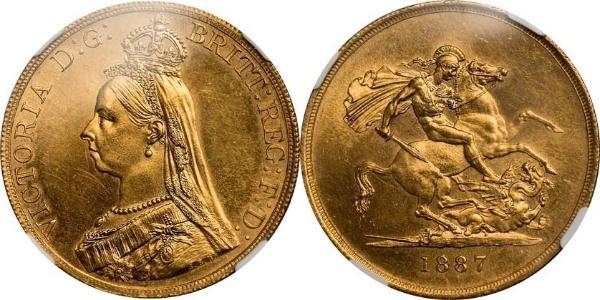 5 Pound 大英帝国 / 大不列颠及爱尔兰联合王国 (1801 - 1922) 金 维多利亚 (英国君主)
