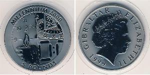 5 Pound Gibraltar 銀 伊丽莎白二世 (1926-2022)